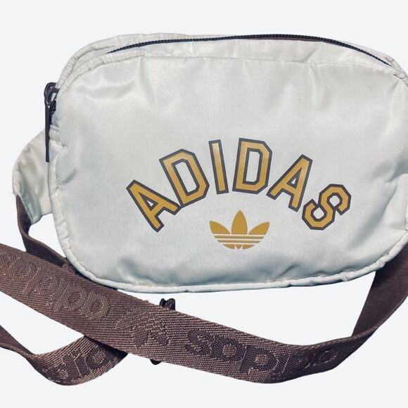 Adidas White and Gold Travel Bag with Bold Logo - Picture 1 of 10